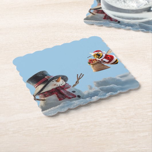 Vrolijk kerstfeest kartonnen onderzetters (Gebogen)