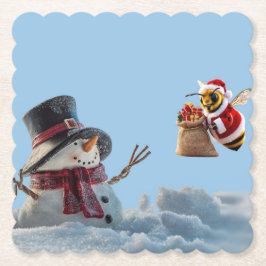 Vrolijk kerstfeest kartonnen onderzetters