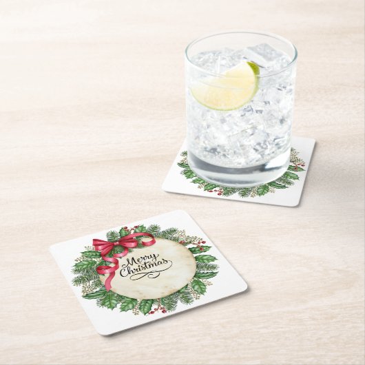 Vrolijk kerstfeest kartonnen onderzetters (Insitu)