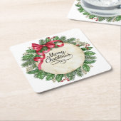 Vrolijk kerstfeest kartonnen onderzetters (Schuin)