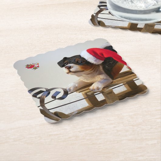 Vrolijk kerstfeest kartonnen onderzetters (Gebogen)