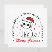 Vrolijk kerstfeest kat esthetiek feestdagenkaart (Voorkant / Achterkant)