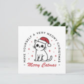 Vrolijk kerstfeest kat esthetiek feestdagenkaart (Staand voorkant)