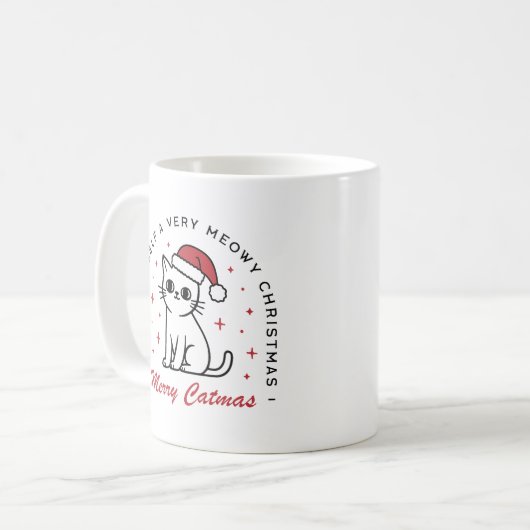 Vrolijk kerstfeest kat moeder dame quotes koffiemok (Voorkant links)