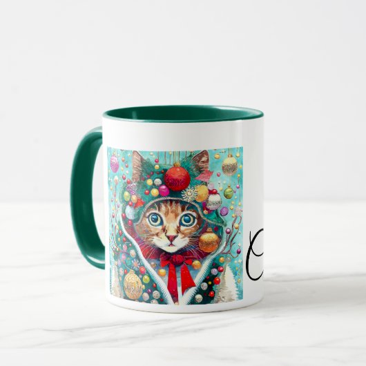 Vrolijk kerstfeest 'Kat' Mok (Voorkant links)