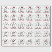 Vrolijk Kerstfeest kat rood esthetiek Cadeaupapier (Vlak)