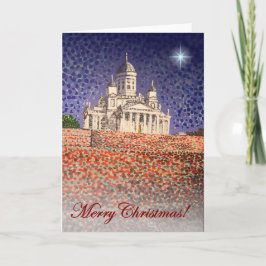 Vrolijk kerstfeest/kathedraal van Helsinki Feestdagen Kaart