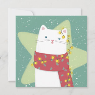 Vrolijk Kerstfeest: Kattenillustratie Feestdagenkaart