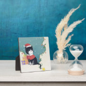 Vrolijk Kerstfeest: Kattenillustratie Kunst Fotoplaat (Insitu)