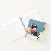 Vrolijk Kerstfeest: Kattenillustratie Kunst Notitieboek (Binnen)
