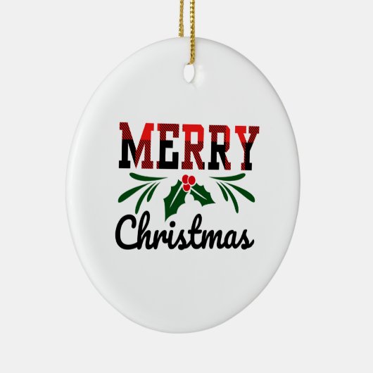 Vrolijk kerstfeest keramisch ornament (Rechts)