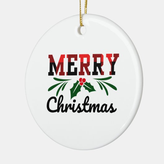 Vrolijk kerstfeest keramisch ornament (Links)