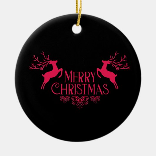 Vrolijk kerstfeest keramisch ornament (Voorkant)