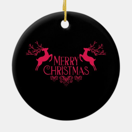 Vrolijk kerstfeest keramisch ornament (Achterkant)