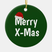 Vrolijk kerstfeest keramisch ornament (Voorkant)