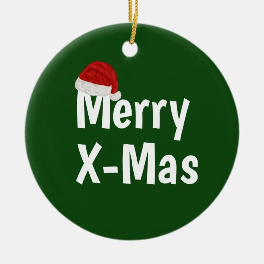 Vrolijk kerstfeest keramisch ornament (Voorkant)