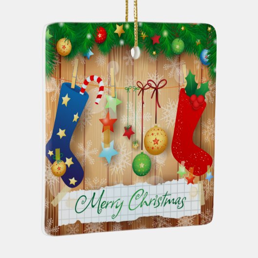 Vrolijk kerstfeest keramisch ornament (Rechts)