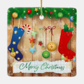 Vrolijk kerstfeest keramisch ornament (Achterkant)