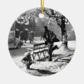 Vrolijk kerstfeest keramisch ornament (Voorkant)