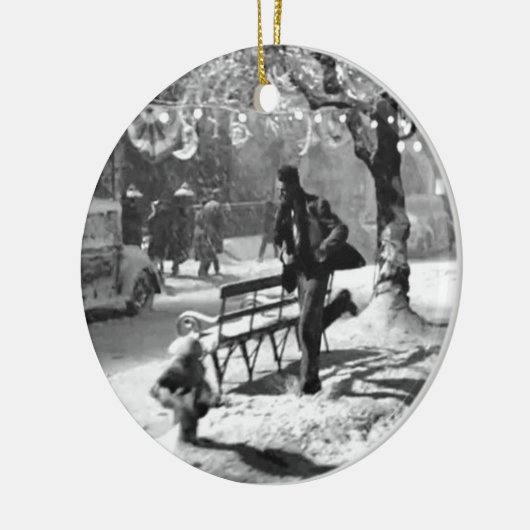 Vrolijk kerstfeest keramisch ornament (Links)