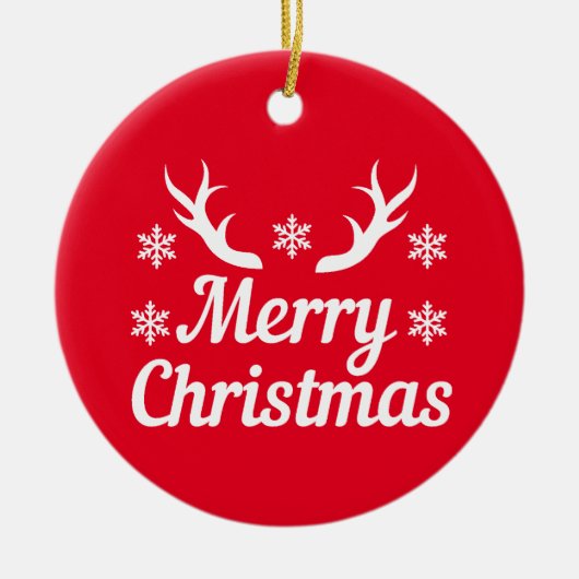 Vrolijk kerstfeest keramisch ornament (Voorkant)