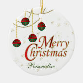 Vrolijk kerstfeest keramisch ornament (Voorkant)