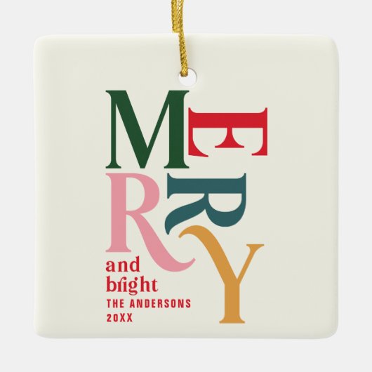  vrolijk kerstfeest keramisch ornament (Voorkant)