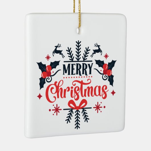 Vrolijk kerstfeest keramisch ornament (Rechts)