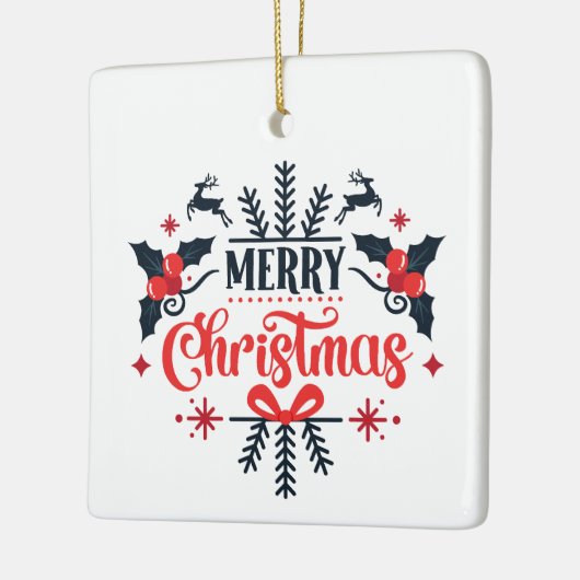 Vrolijk kerstfeest keramisch ornament (Links)