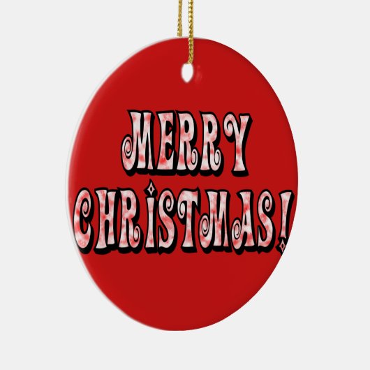 Vrolijk kerstfeest! keramisch ornament (Rechts)