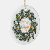 Vrolijk kerstfeest keramisch ornament (Rechts)