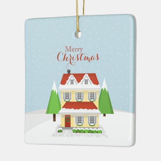 Vrolijk kerstfeest keramisch ornament (Links)