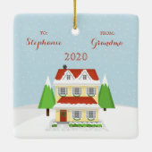 Vrolijk kerstfeest keramisch ornament (Achterkant)