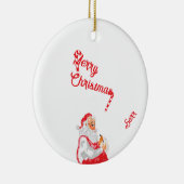 :vrolijk kerstfeest keramisch ornament (Rechts)