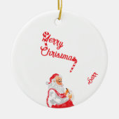 :vrolijk kerstfeest keramisch ornament (Voorkant)