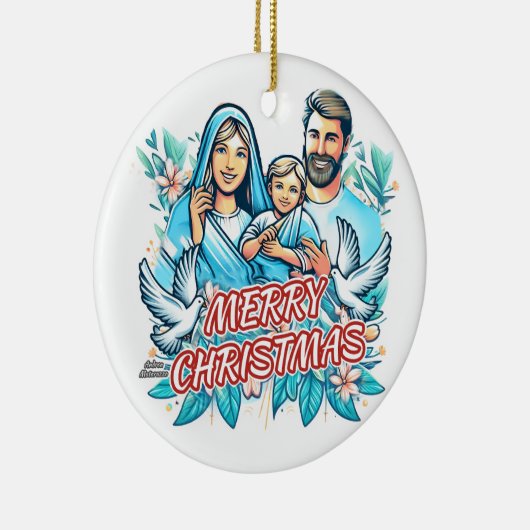 Vrolijk kerstfeest keramisch ornament (Rechts)