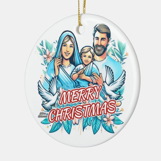 Vrolijk kerstfeest keramisch ornament (Links)