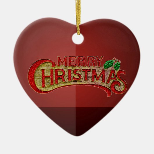 Vrolijk kerstfeest keramisch ornament (Voorkant)