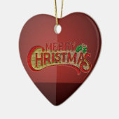 Vrolijk kerstfeest keramisch ornament (Links)