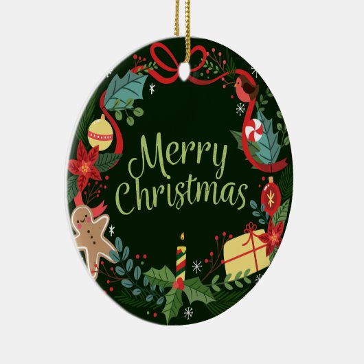 Vrolijk kerstfeest keramisch ornament (Rechts)