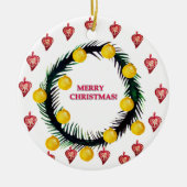 Vrolijk kerstfeest keramisch ornament (Voorkant)