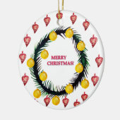 Vrolijk kerstfeest keramisch ornament (Links)