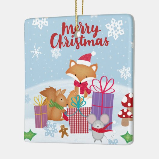 Vrolijk kerstfeest keramisch ornament (Links)