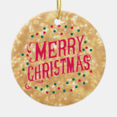 Vrolijk kerstfeest keramisch ornament (Voorkant)