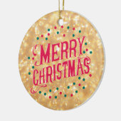 Vrolijk kerstfeest keramisch ornament (Links)