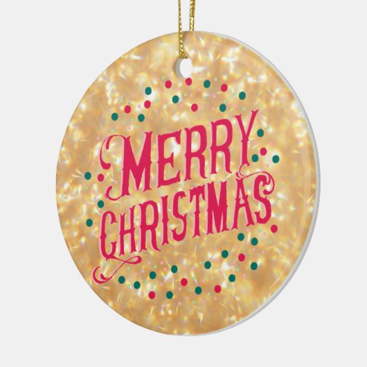 Vrolijk kerstfeest keramisch ornament (Links)