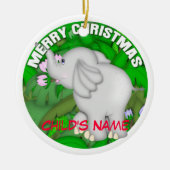 Vrolijk kerstfeest keramisch ornament (Voorkant)