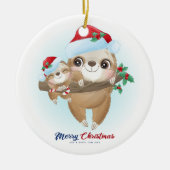 Vrolijk kerstfeest keramisch ornament (Voorkant)