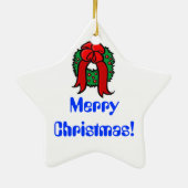Vrolijk kerstfeest keramisch ornament (Achterkant)