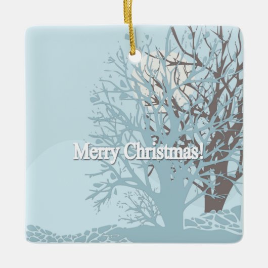 Vrolijk kerstfeest! keramisch ornament (Voorkant)